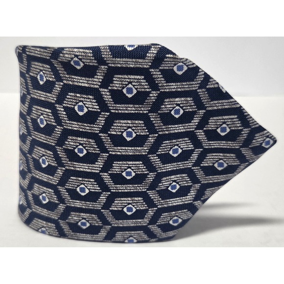 countess mara Other - Countess Mara Necktie Blue/Gray/Ivory Geometric 100% Silk Tile Elongated Hex